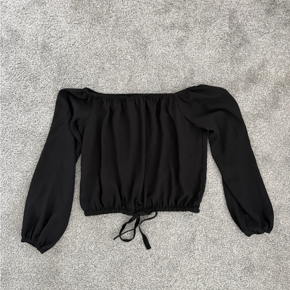 Wilfred Eleanora Black Off-Shoulder Blouse Small